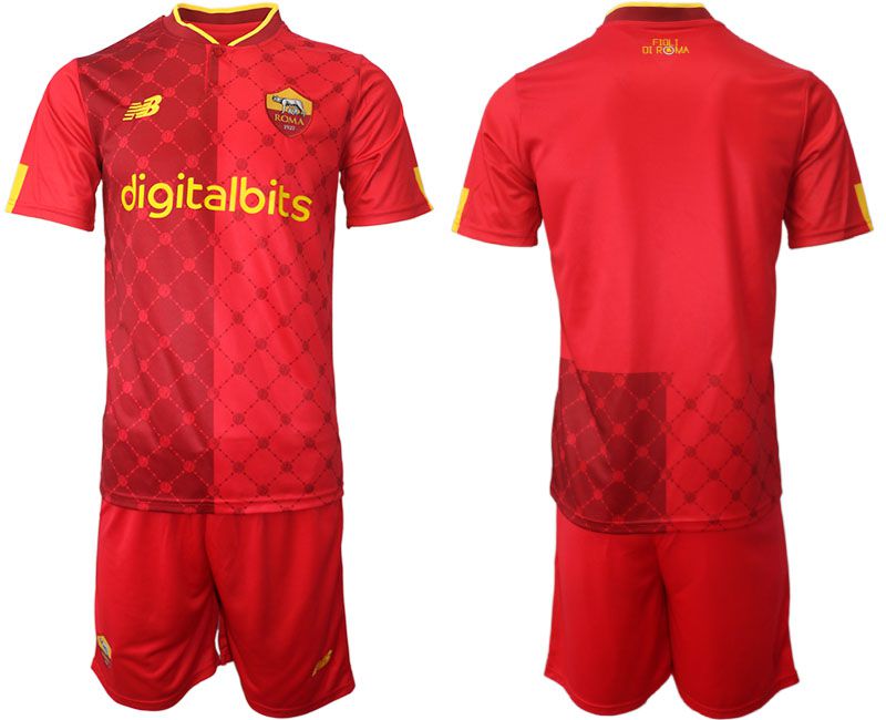 Men 2022-2023 Club AS Rome home red blank Soccer Jersey->customized soccer jersey->Custom Jersey